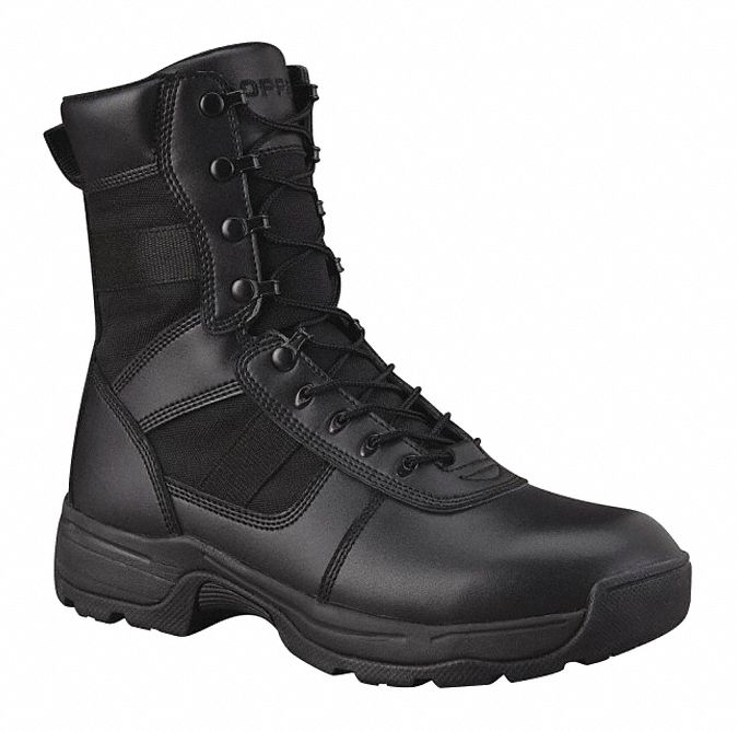 Military/Tactical Boot: Unisex, 10-1/2, M, 8 in Ht, Black, F4507, Insulated, 1/2 in, 1 PR