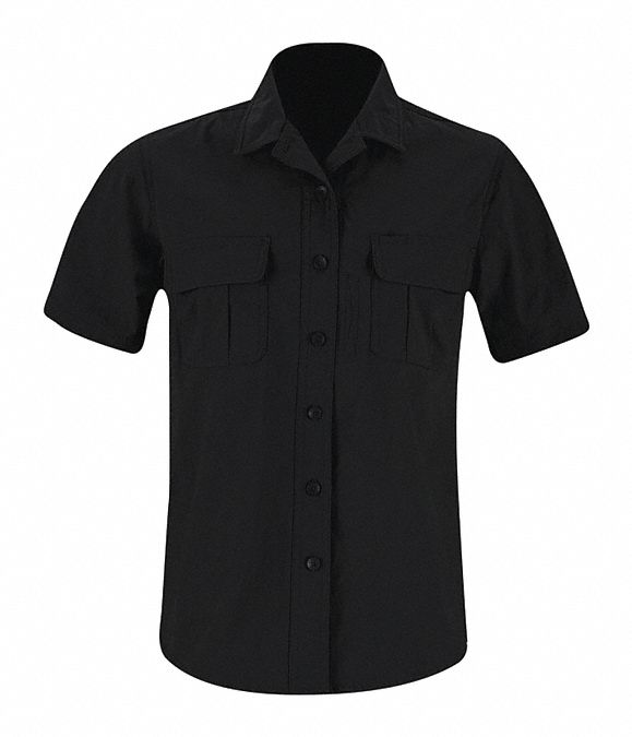 Tactical Shirt: Gen, Collared Work Shirt Shirt, Women's, Tactical Shirt, Button, 2XL, Black