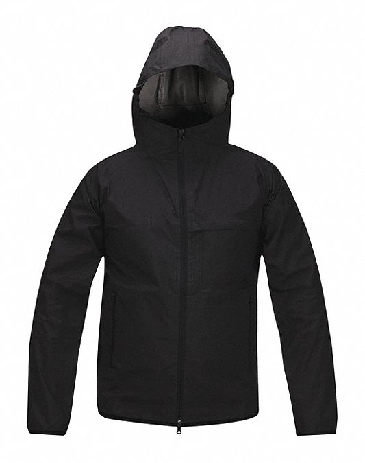 Tactical Jacket: Men's, S, Regular, Gen, Black, 100% Nylon Ripstop Material, Two Way Zipper