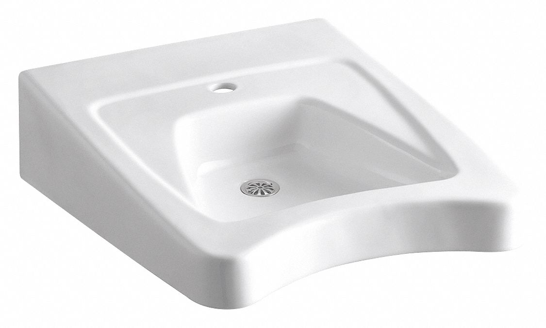 Bathroom Sink: Morningside™, White, Vitreous China, 27 in Overall Lg, 20 in Overall Wd