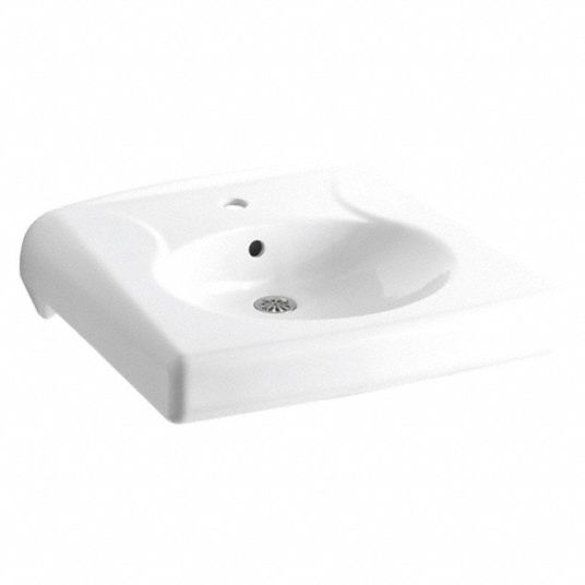 Kohler Brenham Series 14 3 8 In X 12 5 16 Vitreous China Bathroom Sink 56fd24 K 1997 Ss1 0 Grainger - Kohler Wall Mount Sink Ada Specs