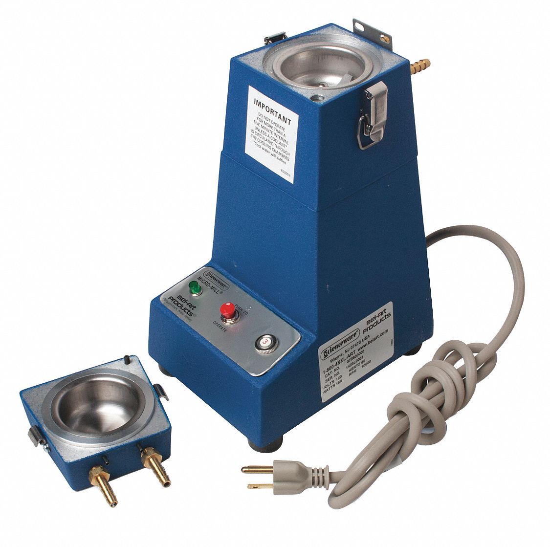 SP SCIENCEWARE, 50mL, 10 mm Max. Grain Size, Mill Grinder 56FJ18