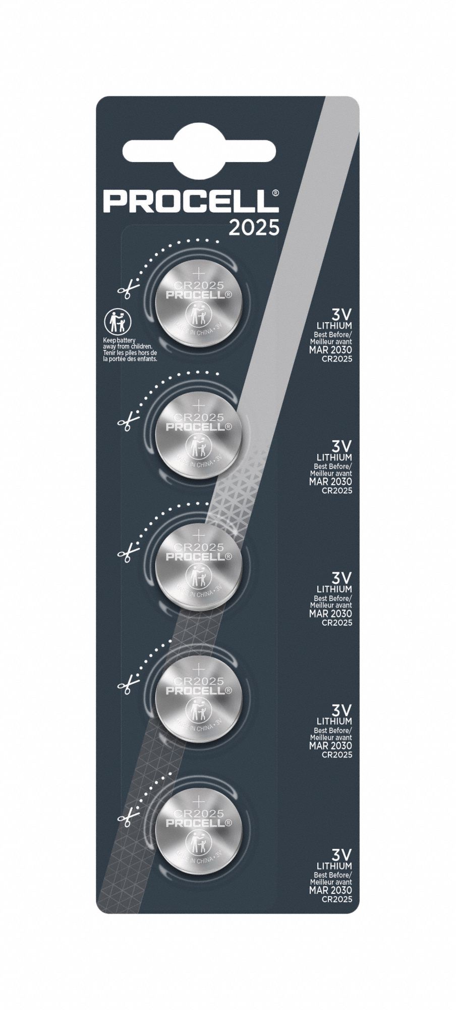 DURACELL PROCELL, 2025 Battery Size, Lithium, Coin Cell Battery