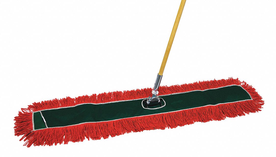 DUST MOP KIT,48 IN W,GREEN/RED