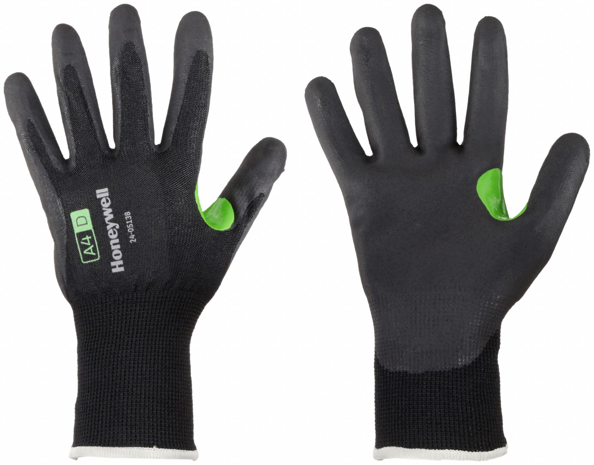 CUT-RESISTANT GLOVES, CORESHIELD, 13-GAUGE, XL/10, BLACK/GREEN, 10 1/2 IN L, NITRILE/NYLON/HPPE