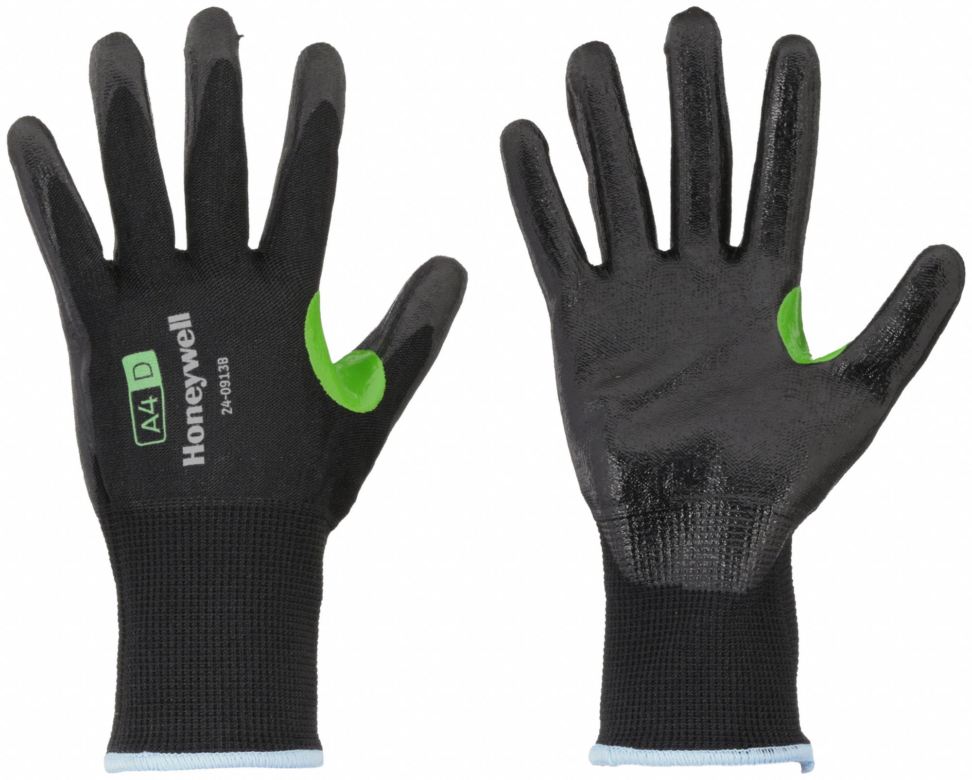 CUT-RESISTANT GLOVES, SIZE S/7, 13 GA, CUT LEVEL A4, GREEN/BLACK, FOAM NITRILE/NYLON/HPPE