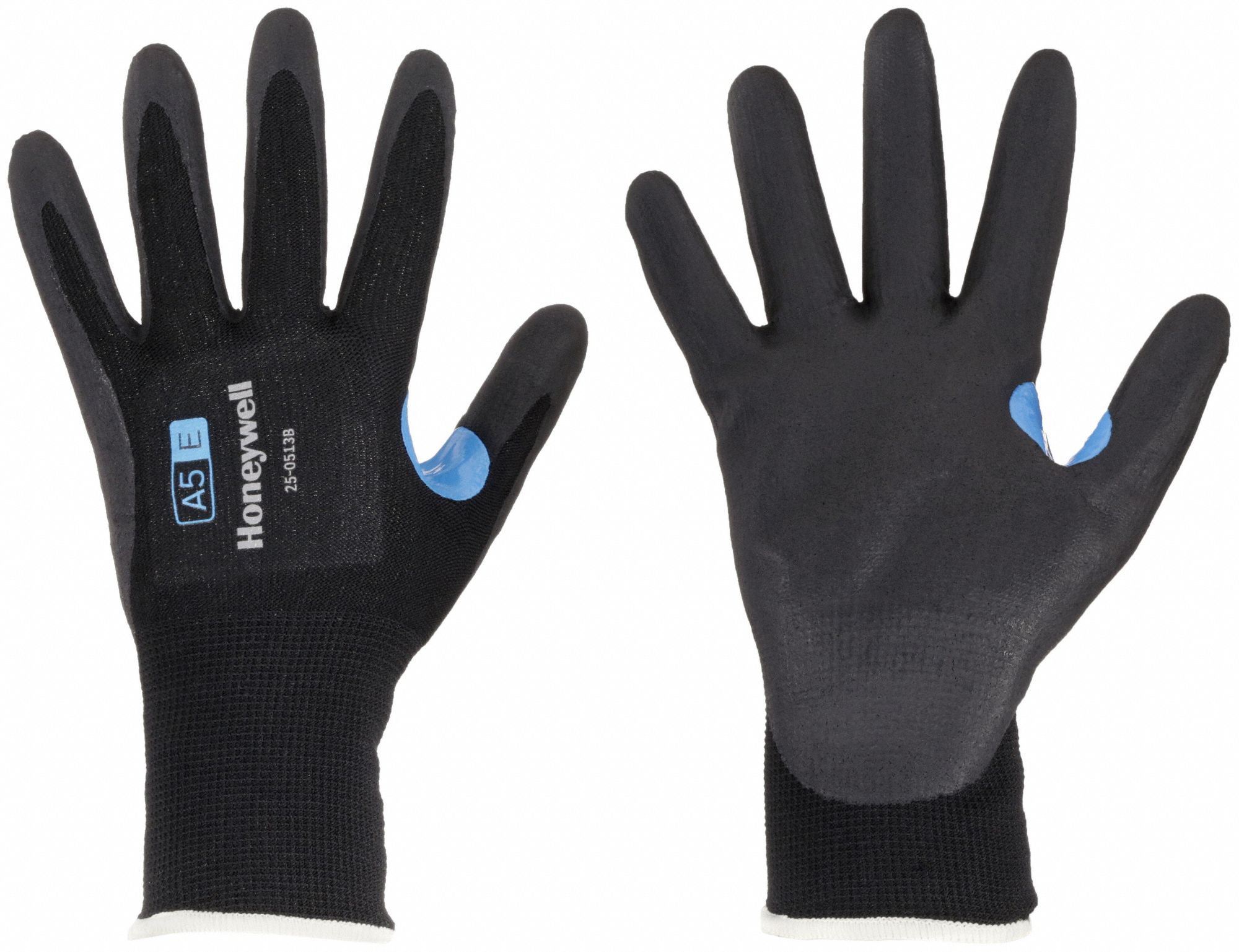 CUT-RESISTANT GLOVES, SIZE XL/10, 13 GA, CUT LEVEL A5, BLUE/BLACK, FOAM NITRILE/NYLON/HPPE