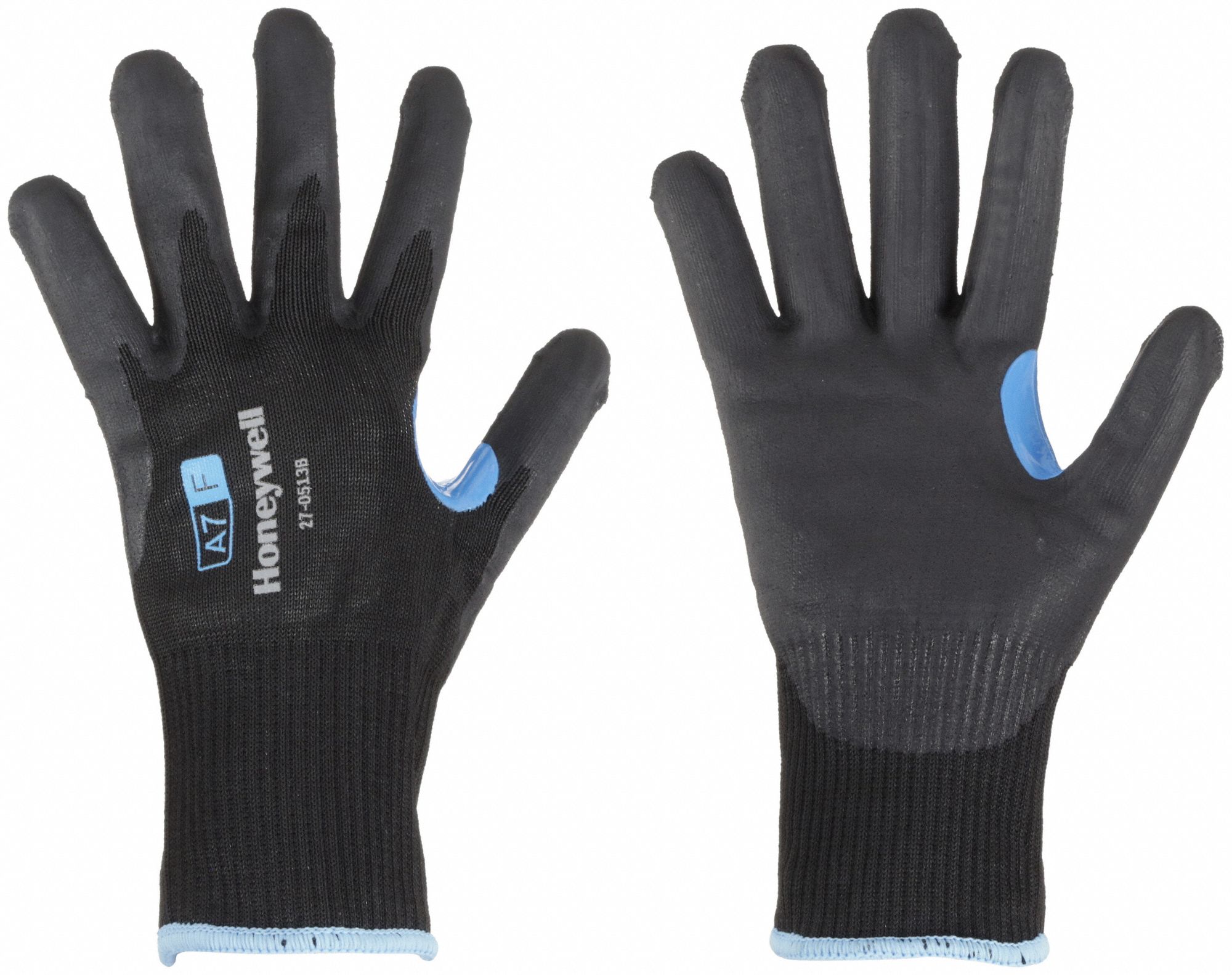 CUT-RESISTANT GLOVES, SZ XL/10, 13 GA, PUNCTURE FORCE 175, BLUE/BLK, FOAM NITRILE/NYLON/HPPE