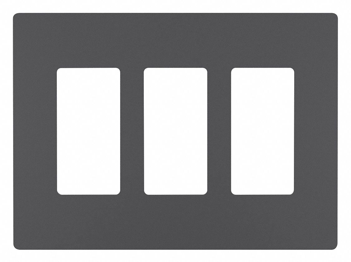 Rocker Wall Plate, Smooth, Plastic, Gray