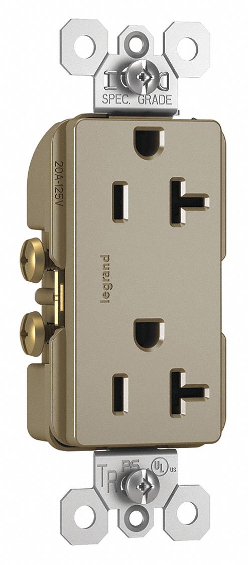 Recept, Silver, 20 A, 2P3W, Back; Side, 1PK