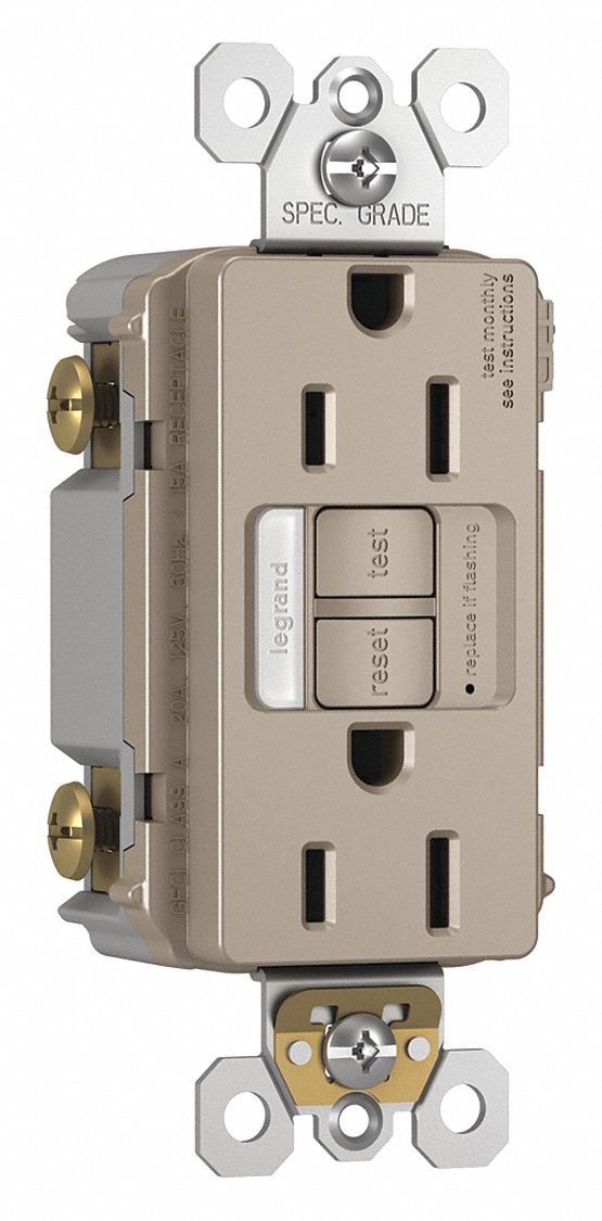 Power Inlet, 15A, 125VAC, Receptacle GFCI