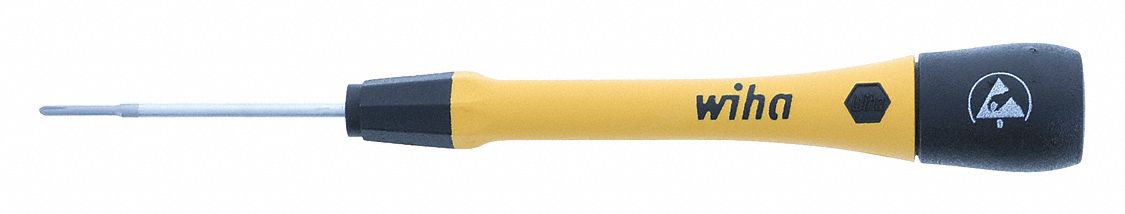 ESD-SAFE PRECISION PHILLIPS SCREWDRIVER, #000 TIP SIZE, 5¼ IN OVERALL L, 1½ IN SHANK L