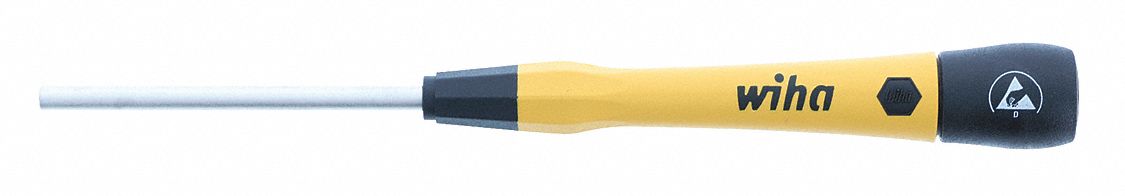 Solid Round Shank Nut Driver: Straight, Metric, Without Magnetized Tip, Std, 2.5 mm Tip Size