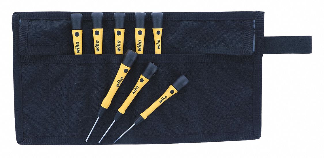 WIHA TOOLS ESD Safe Precision Screwdriver Set 8 Pieces, Phillips