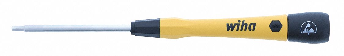 ESD-Safe Precision Hex Screwdriver: ESD Safe PicoFinish, Std Lg, 3 mm Tip Size