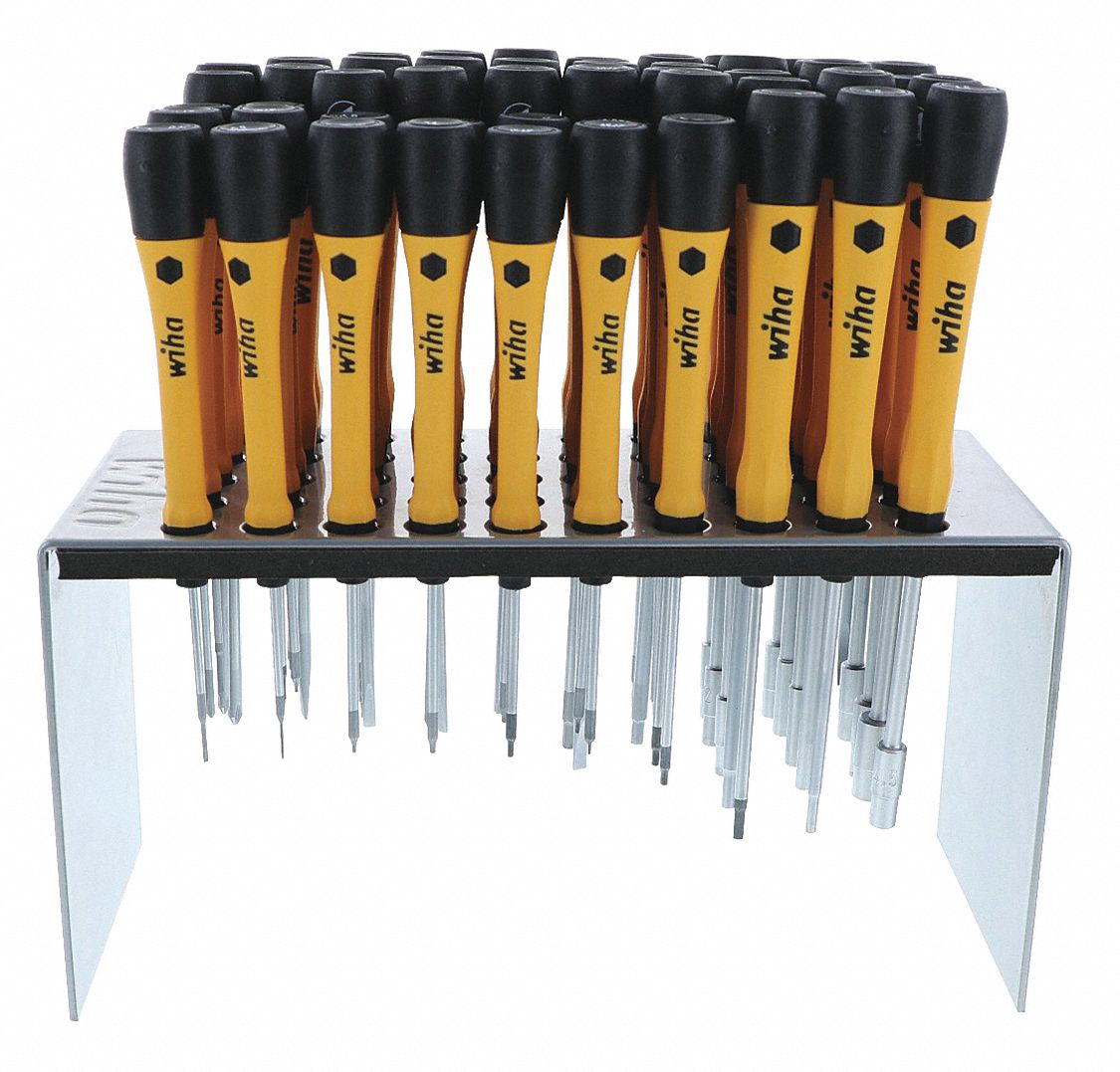 ESD Safe Screwdriver Set: 21 or More Pieces, 50 Pieces, 4 1/2 in_5 1/2 in_6 1/2 in Overall Lg