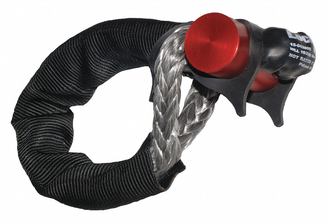 Soft Shackle: 14, 333 lb Working Load Limit, 43, 000 lbf Breaking Strength, 1 1/4 in Bar Dia