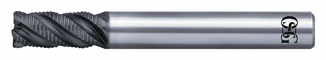 Roughing End Mill: Carbide, WXL Coated, 4 Flute, 1/4" Mill Dia, 1/2" LOC, 0.02" Chf, 2-1/2" OAL