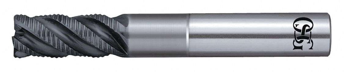Roughing End Mill: Carbide, WXL Coated, 4 Flute, 1/4" Mill Dia, 1-1/4" LOC, 0.02" Chf