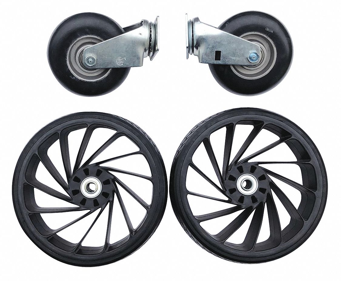 Caster Set: Caster Set, Black, 400 lb Total Load Capacity