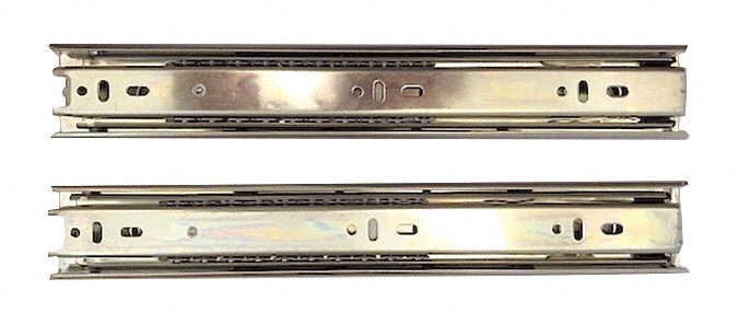 Drawer Slide: Ball Bearings, Side, Full Extension, 12 in Closed Lg, 12 in Travel Lg