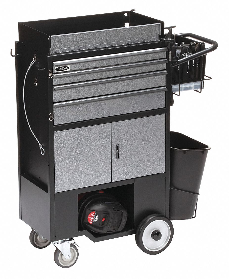 Black Light Duty Tool Utility Cart