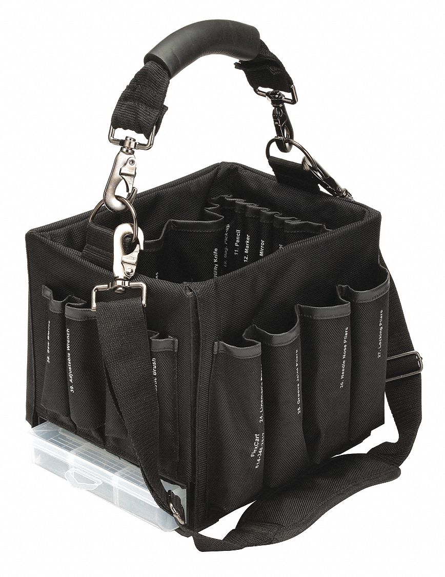FLEXCART, Polyester, Black, Tool Bag 56GE44FC30TBNT Grainger