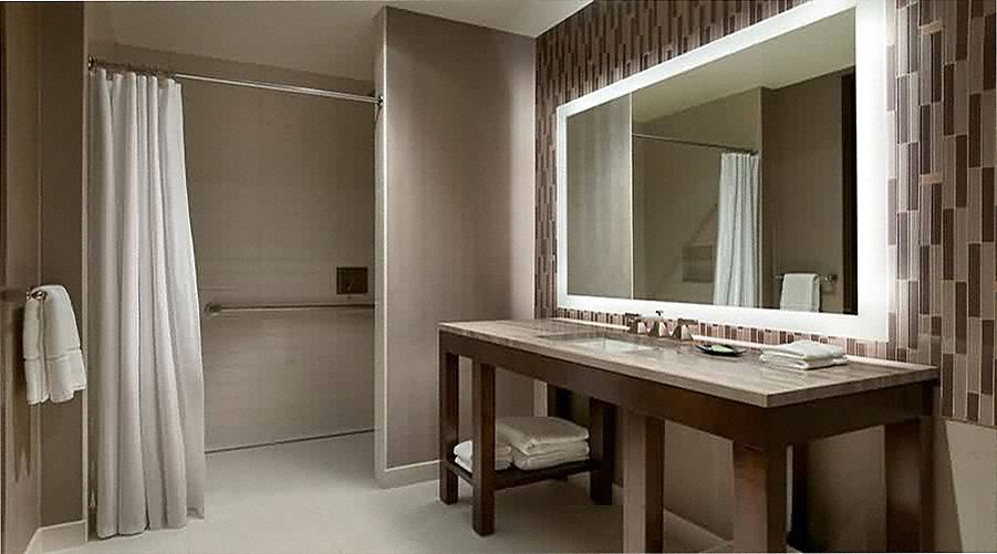 Mirror: Rectangular, 36 in x 60 in x 1 3/4 in, Wall, Frosted Glass Edge, Glass, With Frame