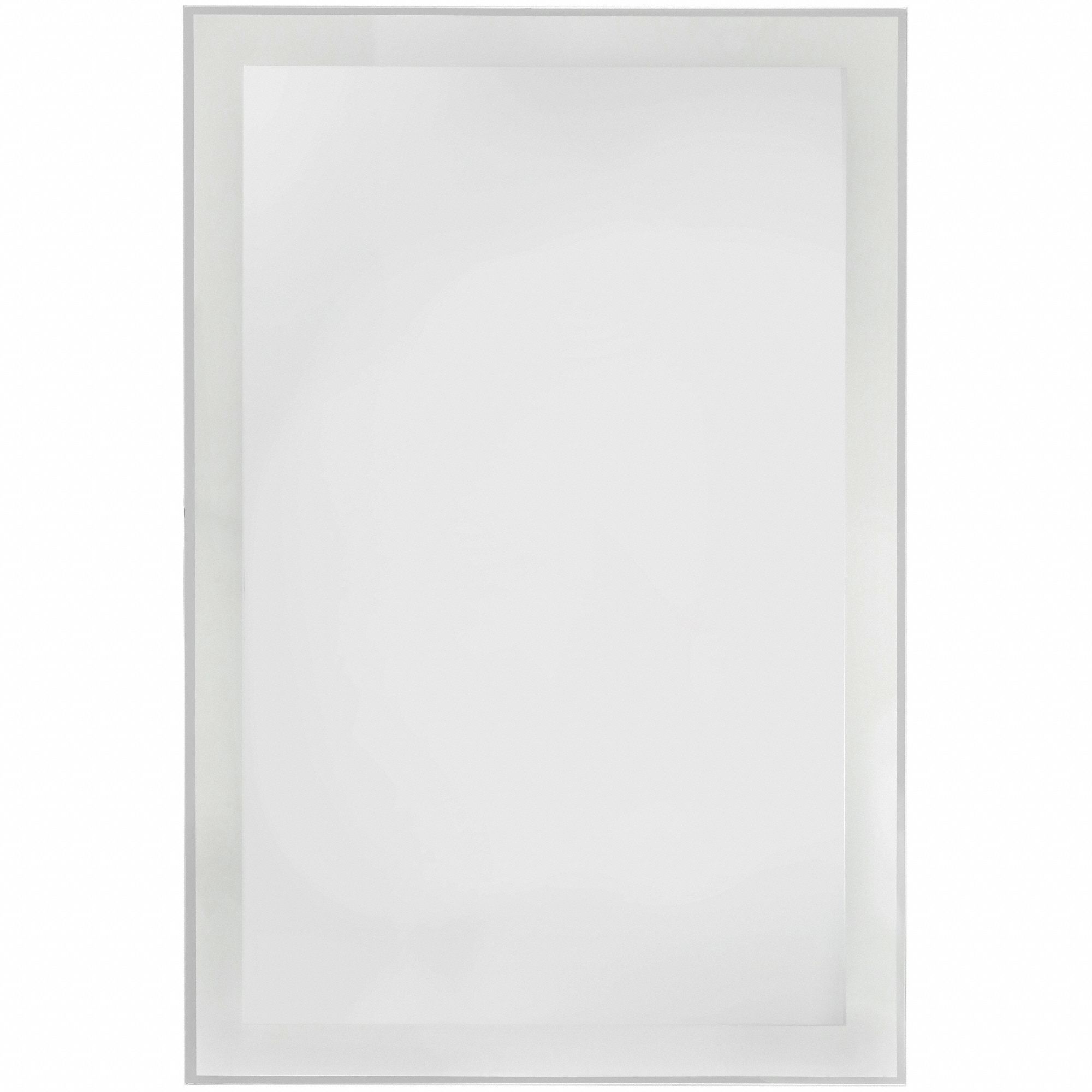 Mirror: Rectangular, 36 in x 24 in x 1 3/4 in, Wall, Frosted Glass Inset, Glass, With Frame