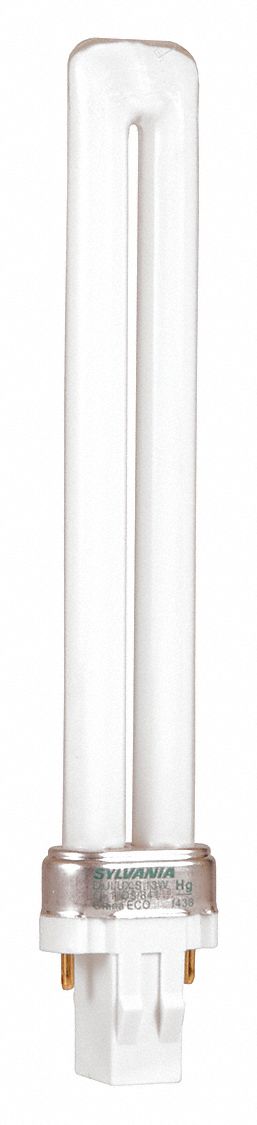 DULUX COMPACT FLUORESCENT BULB, 2-PIN (GX23), T4, 4100K, 800 LUMENS