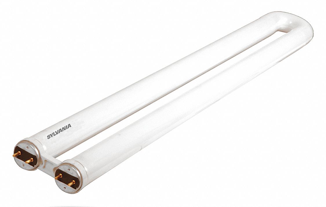 SYLVANIA U-Shaped Fluorescent Bulb: T8, Medium Bi-Pin (G13), 1 5/8 in  U-Bend Leg Spacing, 31 W Watt