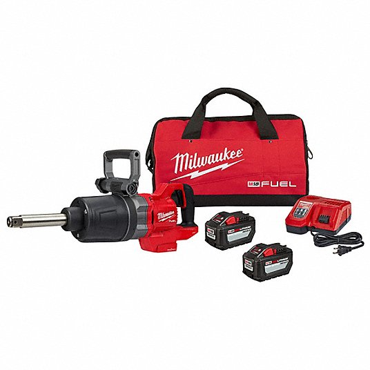 Impact Wrench Kit: 1 in Square Drive Size, 1,900 ft-lb Fastening Torque,  Brushless Motor, 18V DC