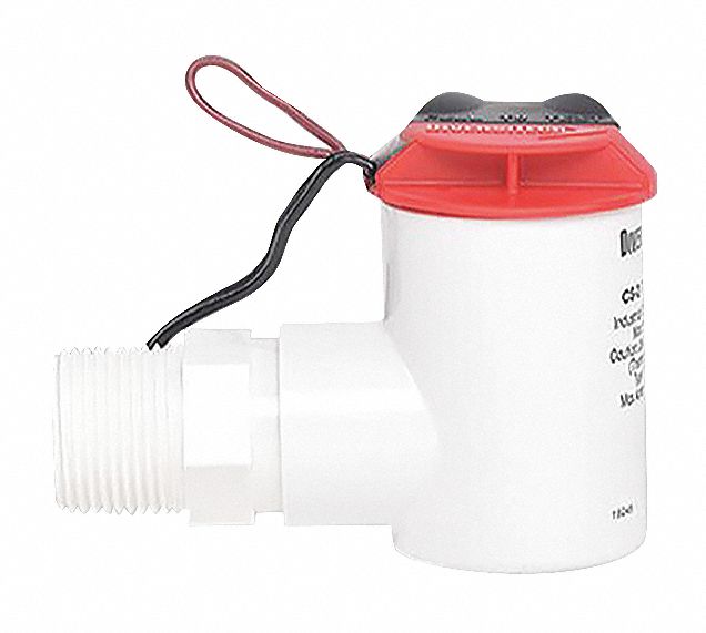 DIVERSITECH Flood Prevention Switch 3/4 in Pipe Size, Wired, Plastic