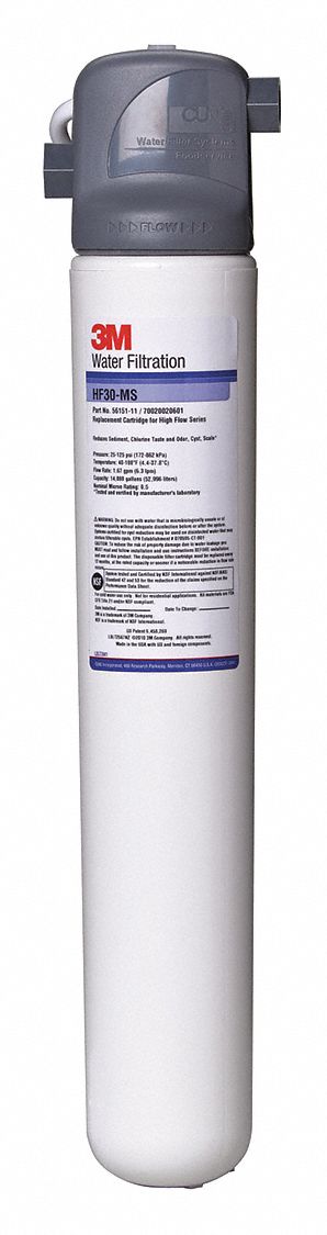 Water Filtration System: 0.5 micron, 1.7 gpm, 19 3/4 in Overall Ht