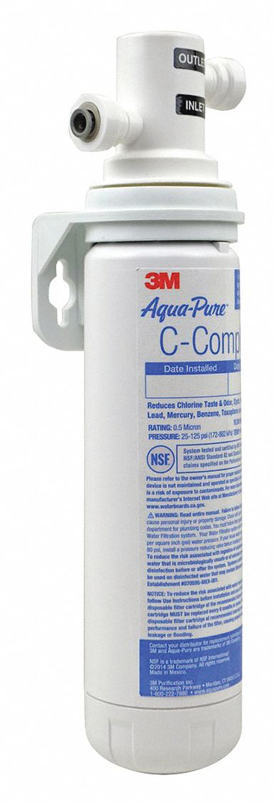 Water Filtration System: 0.5 micron Micron Rating, 750 gal Service Life - Gallons, White