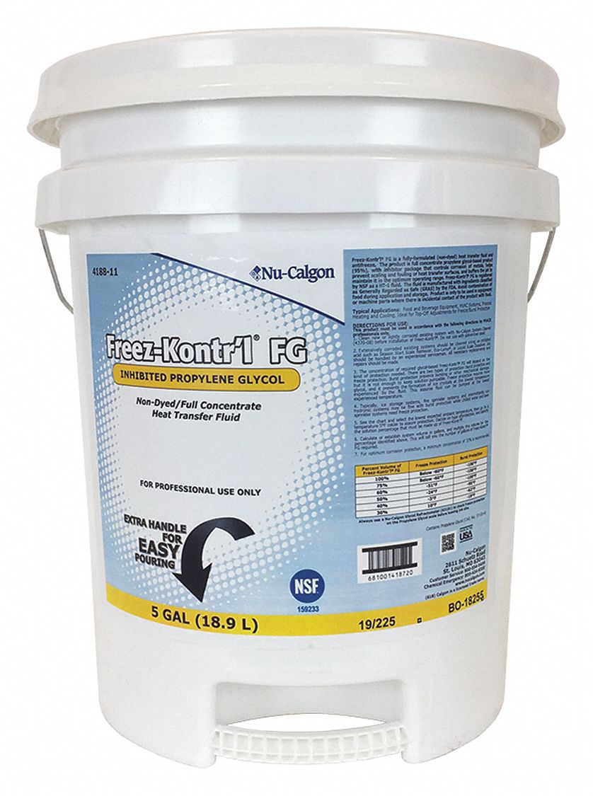 FREEZ-KONTR'L FG 5 gal Clear Propylene Glycol, Temp. Range -76° to 360 ...