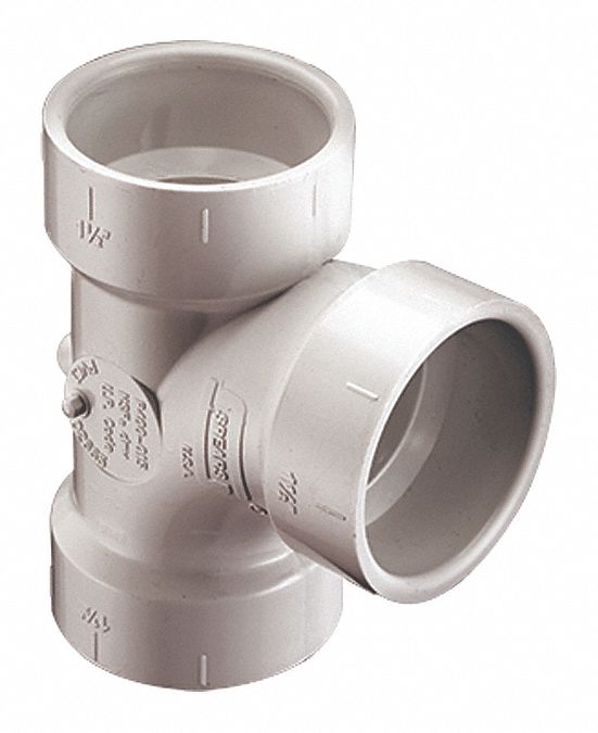 SANITARY TEE, SCHEDULE DWV, 4 X 4 X 4 IN FITTING PIPE SIZE, WHITE