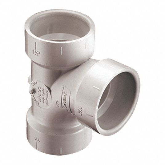 SPEARS PVC Sanitary Tee, Socket, 3 in Pipe Size Pipe Fitting 56GX27