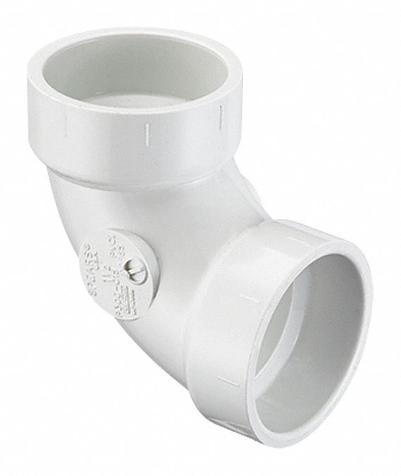 SPEARS PVC Sanitary Elbow, 90 Degrees, Socket, 4 in Pipe Size Pipe