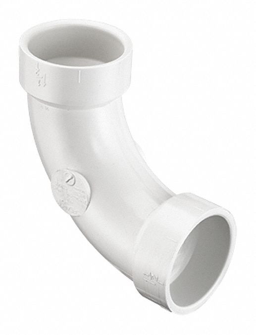 Schedule DWV, 4 in x 4 in Fitting Pipe Size, 90° Long Sweep Elbow