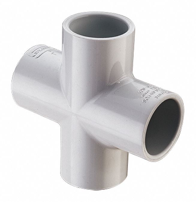 SPEARS PVC Cross, Socket, 4 in Pipe Size Pipe Fitting 56GX46420