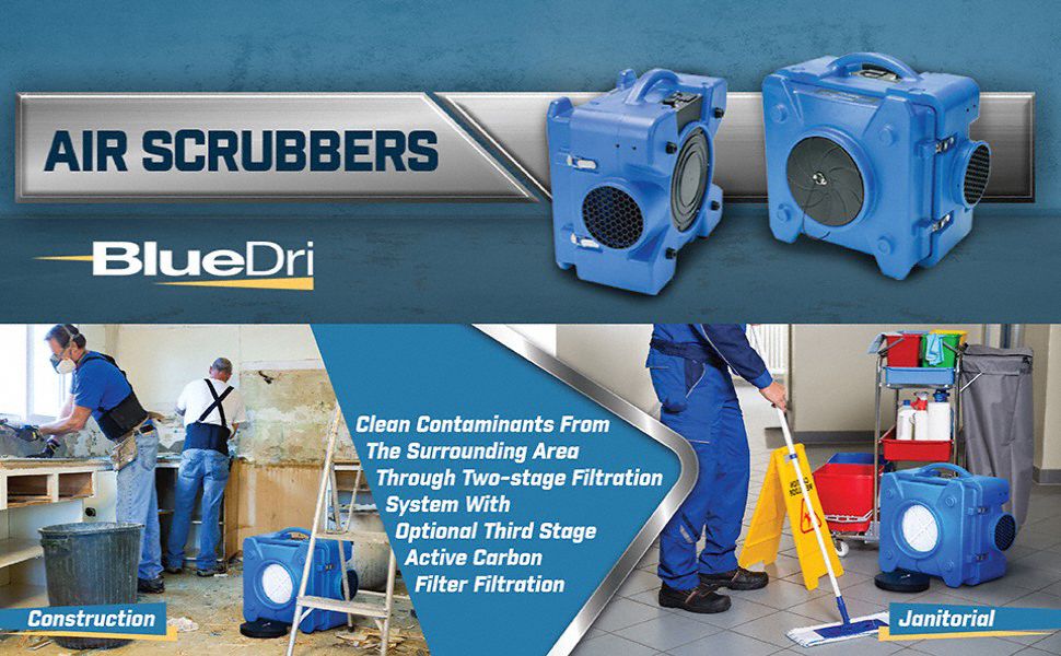 BLUEDRI Industrial Air Scrubber 60 dB Max Noise Level, Plastic, 450