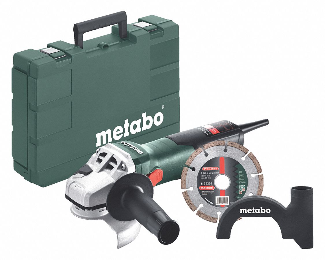 MEULEUSE D'ANGLE, À FIL, 120 V/11 A, 4½ PO/5 PO DE DIAM, COULISSEAU, ⅝ PO-11, 11 000 TR/MIN, CORDON DE 8 PI