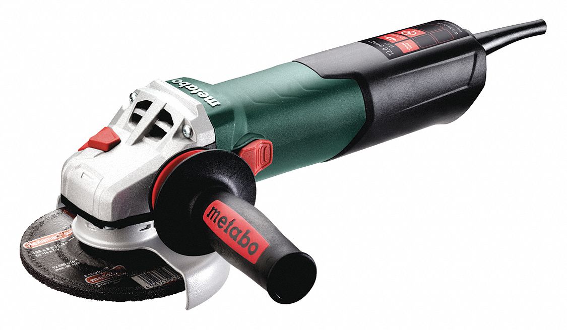 MEULEUSE D'ANGLE, AVEC FIL, 120 V/12 A, 4½ PO/5 PO DIAM, COULISSANT, M 14, 11 000 TR/MIN, CÂBLE 8 PI
