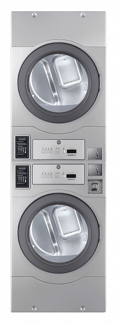 Dryer: 7 cu ft Dryer Capacity, Electric, Silver, 27 in Wd, 85 in Ht
