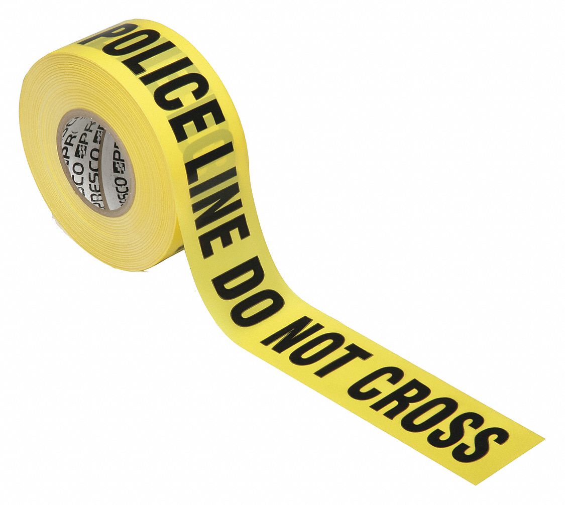 Barrier Tape, Yellow, 3" Roll Width
