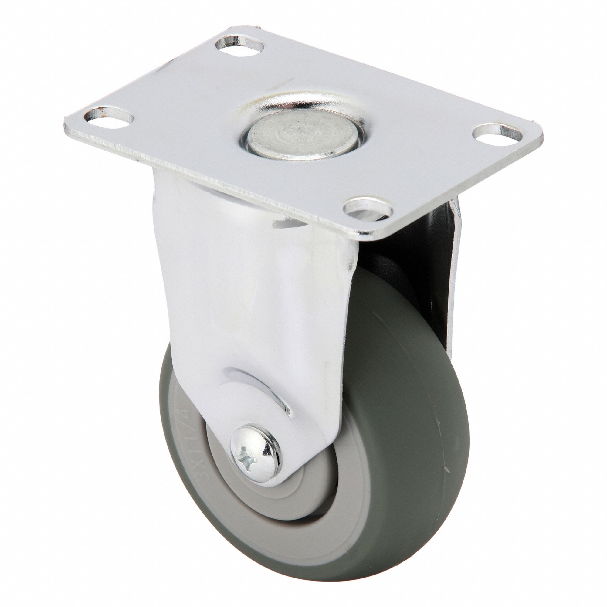 Plate Caster, Swivel, 3" Wheel Dia.