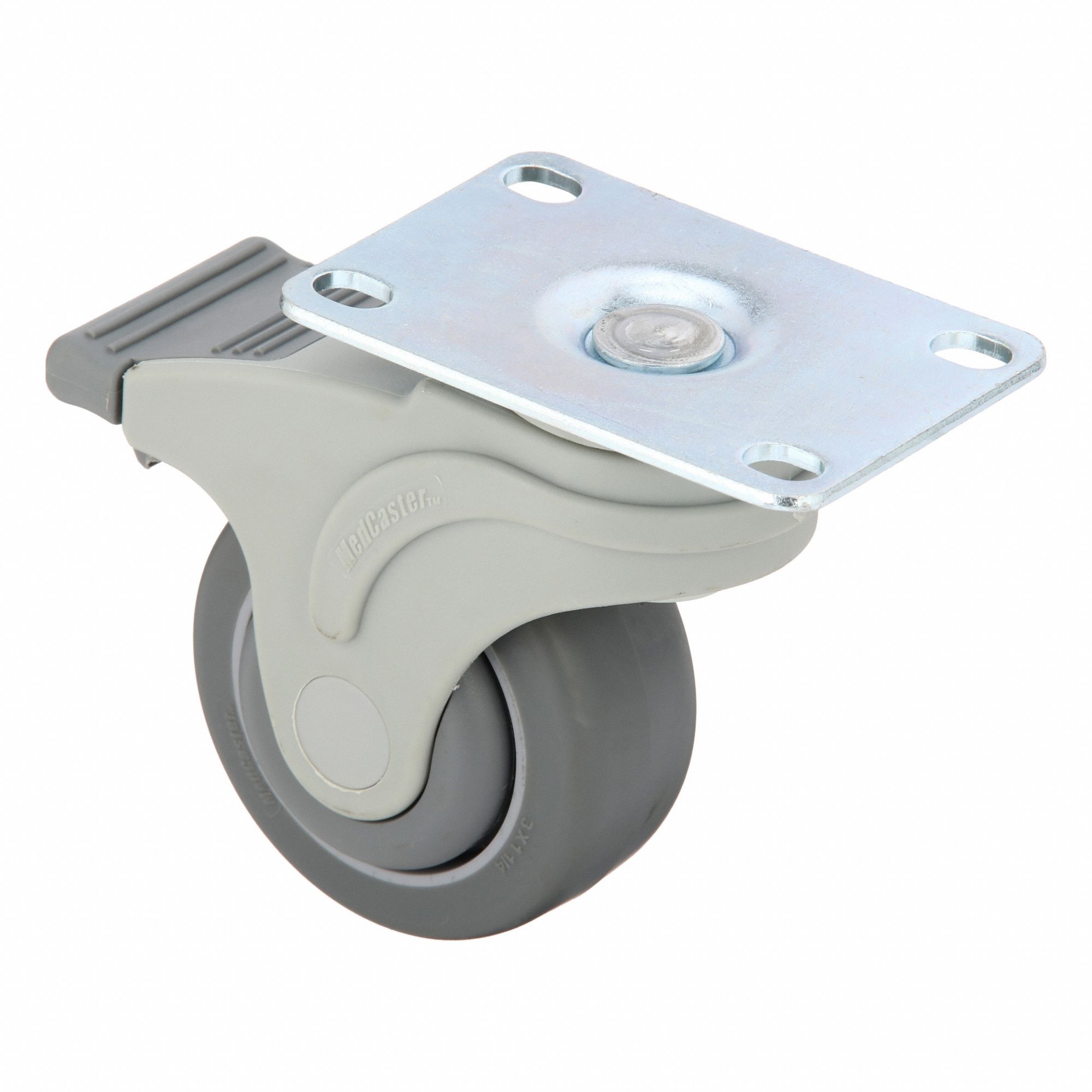 Plate Caster, Swivel, 3" Wheel Dia.