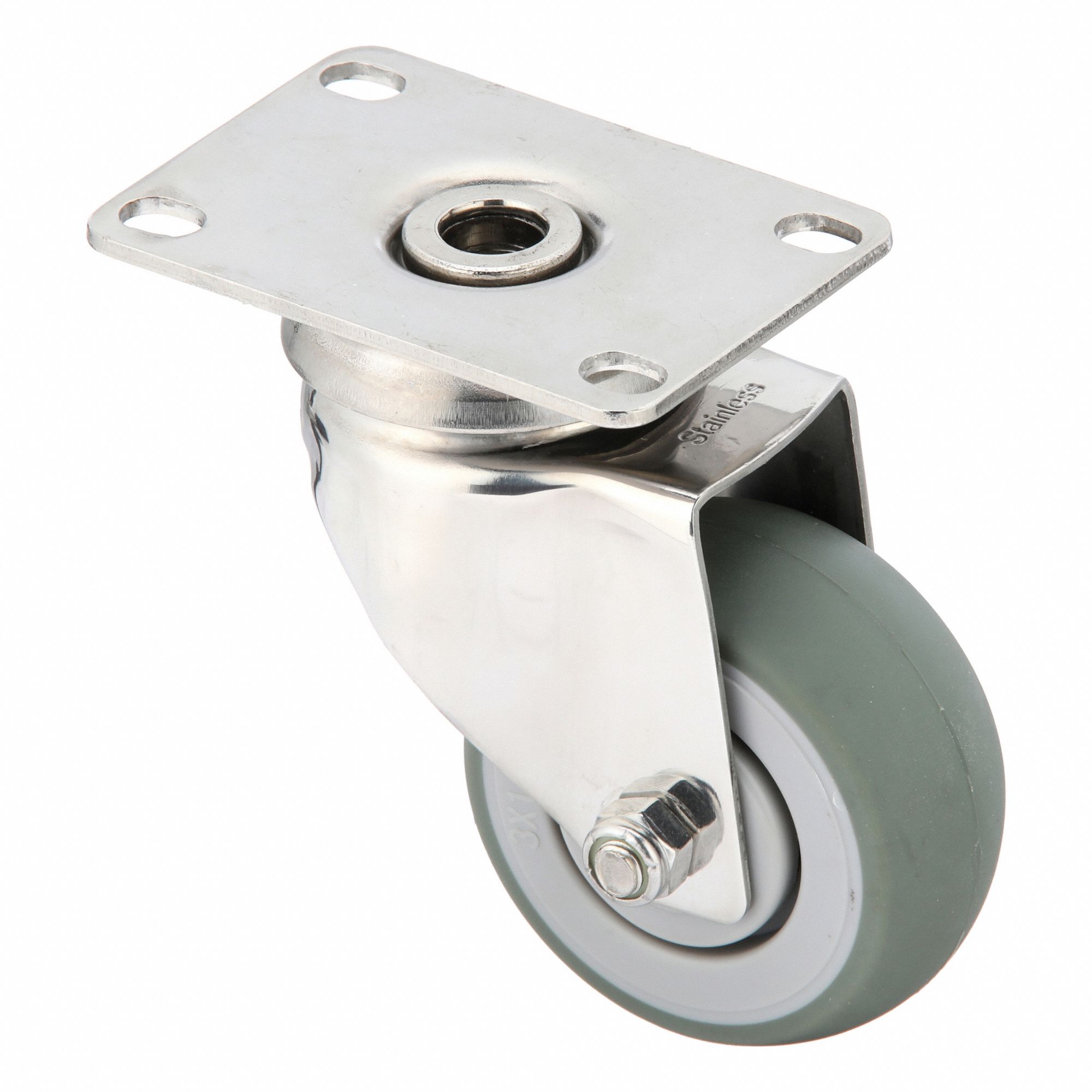 Plate Caster, Swivel, 3" Wheel Dia.