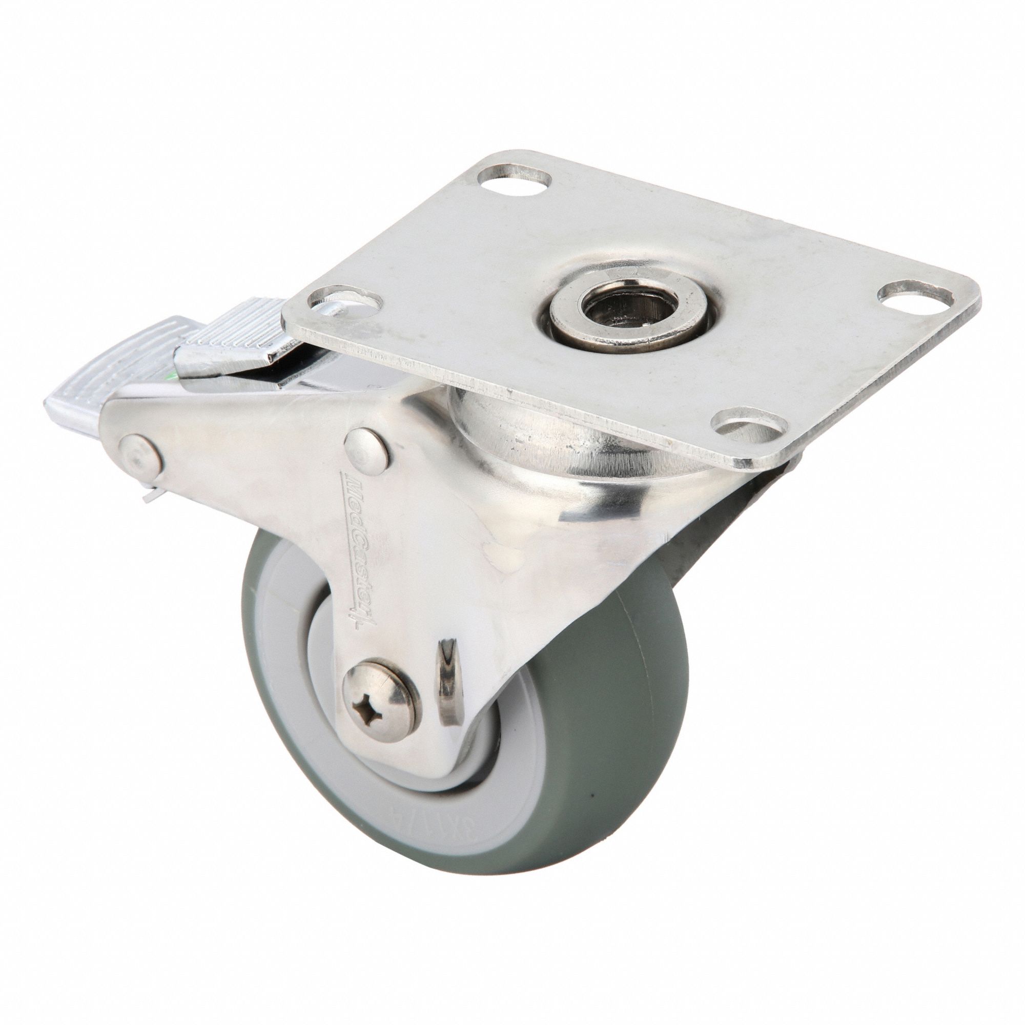 Plate Caster, Swivel, 3" Wheel Dia.
